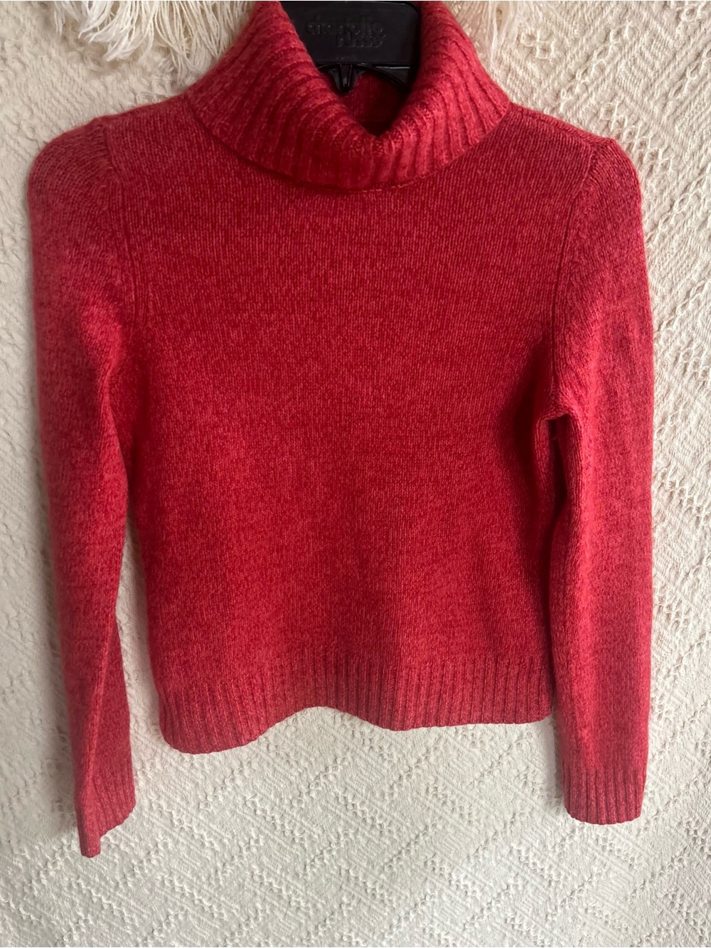 Classic Red Cashmere Turtleneck Sweater - Women's Cozy Knit